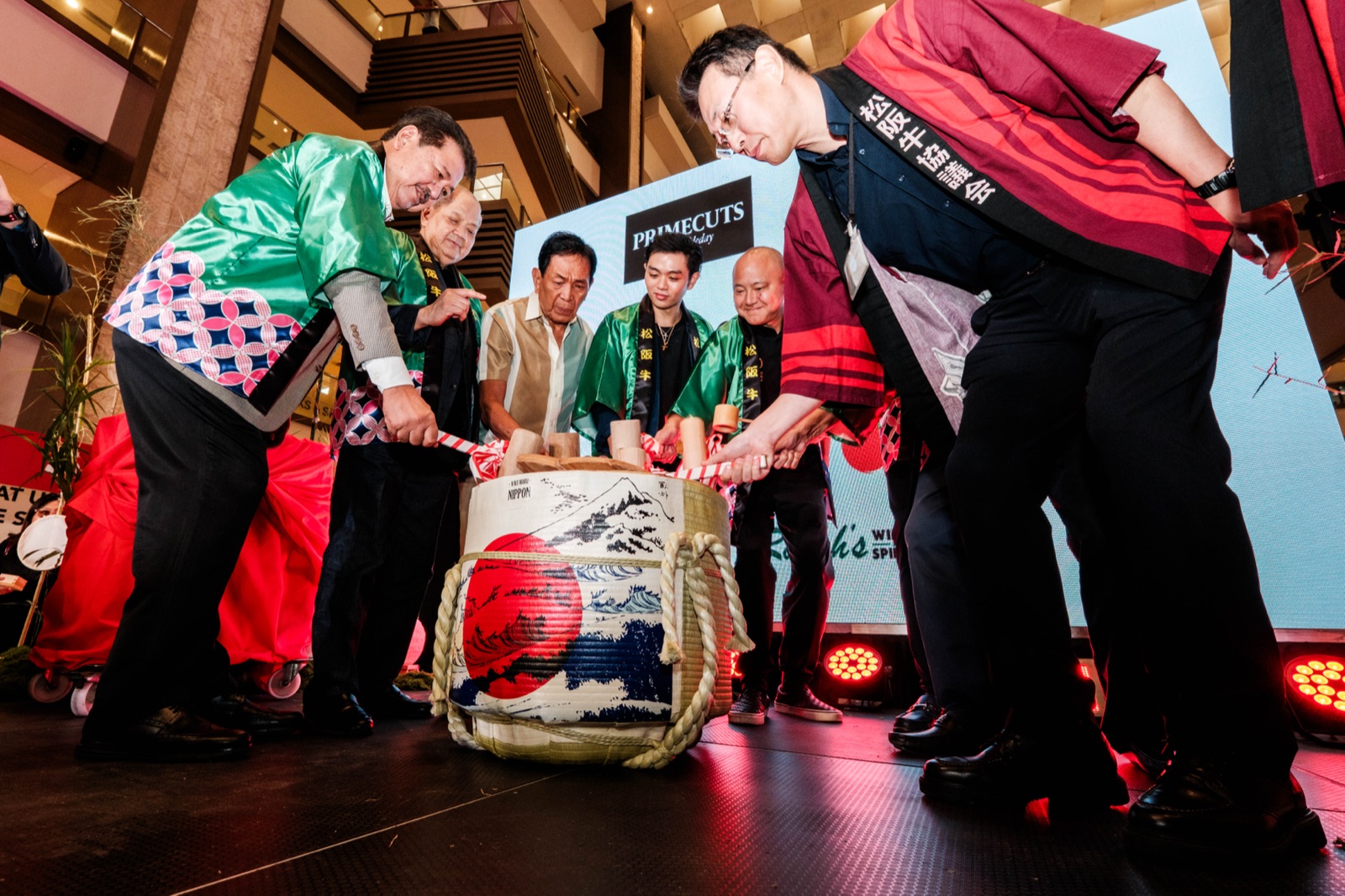 Prime Cuts by Doubleday, Ito Ranch and Teppanya executives at the Matsusaka Beef launch kagami biraki ceremony